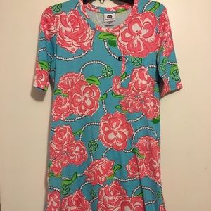 Simply Southern Floral & Pearls T-Shirt Dress